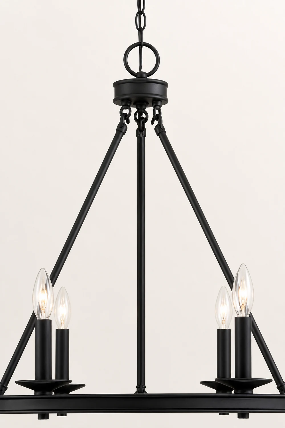 Silva Modern Candles Chandelier Black Metal Living Room/Bedroom - Lumpaz