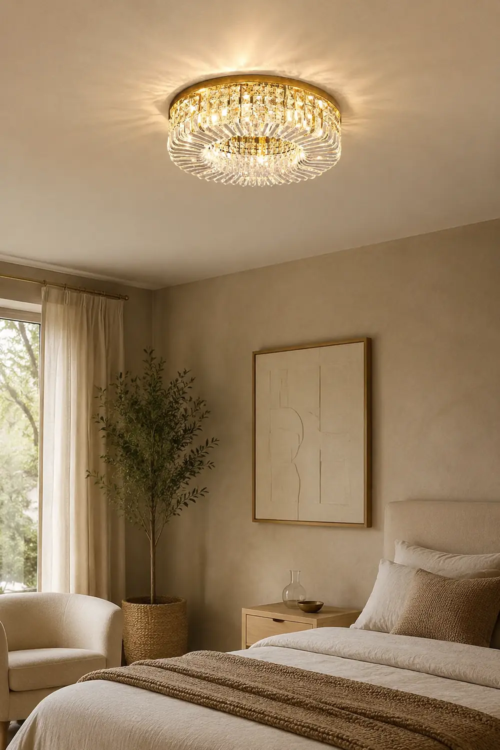 Marilyn Luxury Flush Mount Metal/Crystal Ceiling Light - Lumpaz