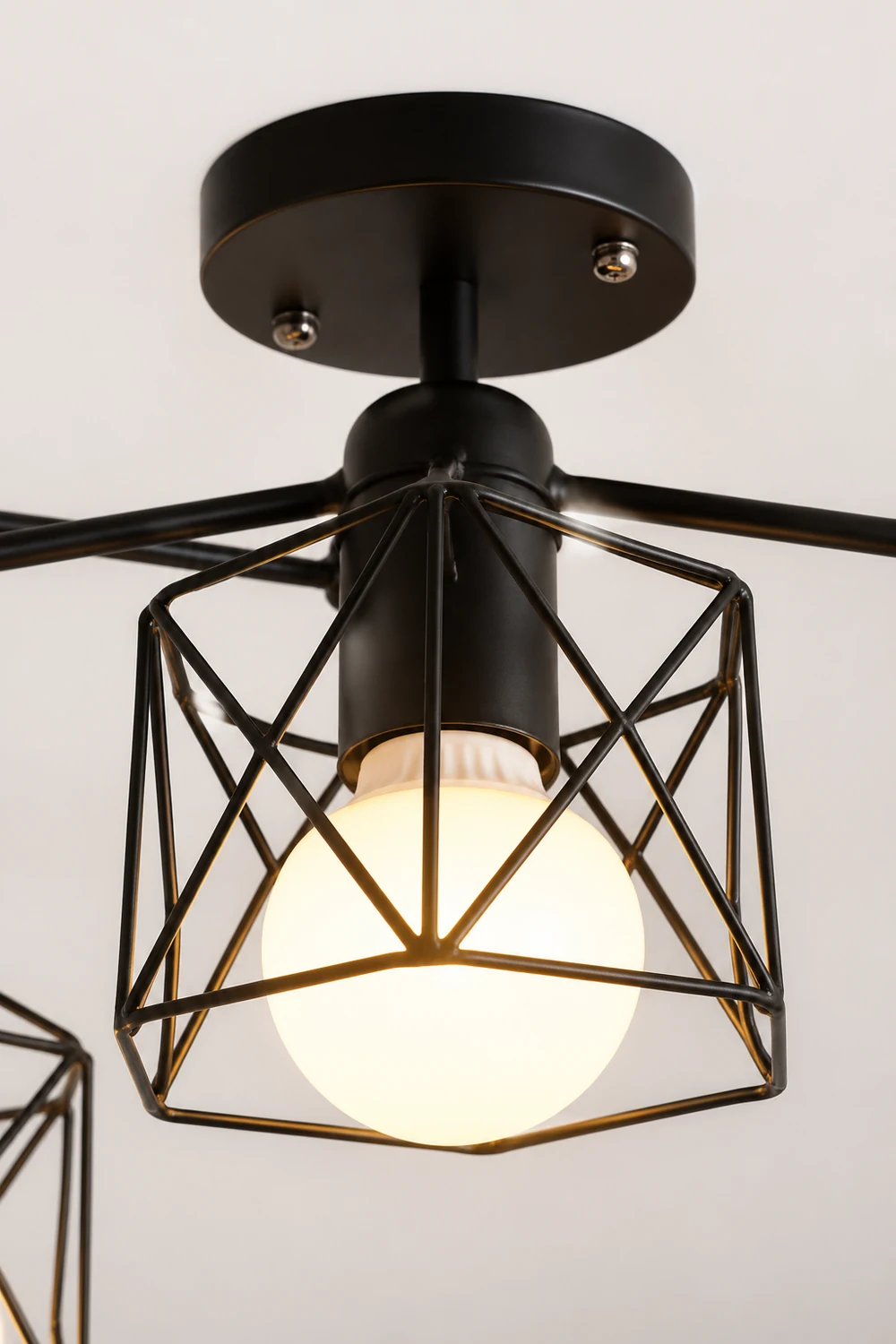 Herbert Black Semi-Flush Mount Ceiling Light - Lumpaz