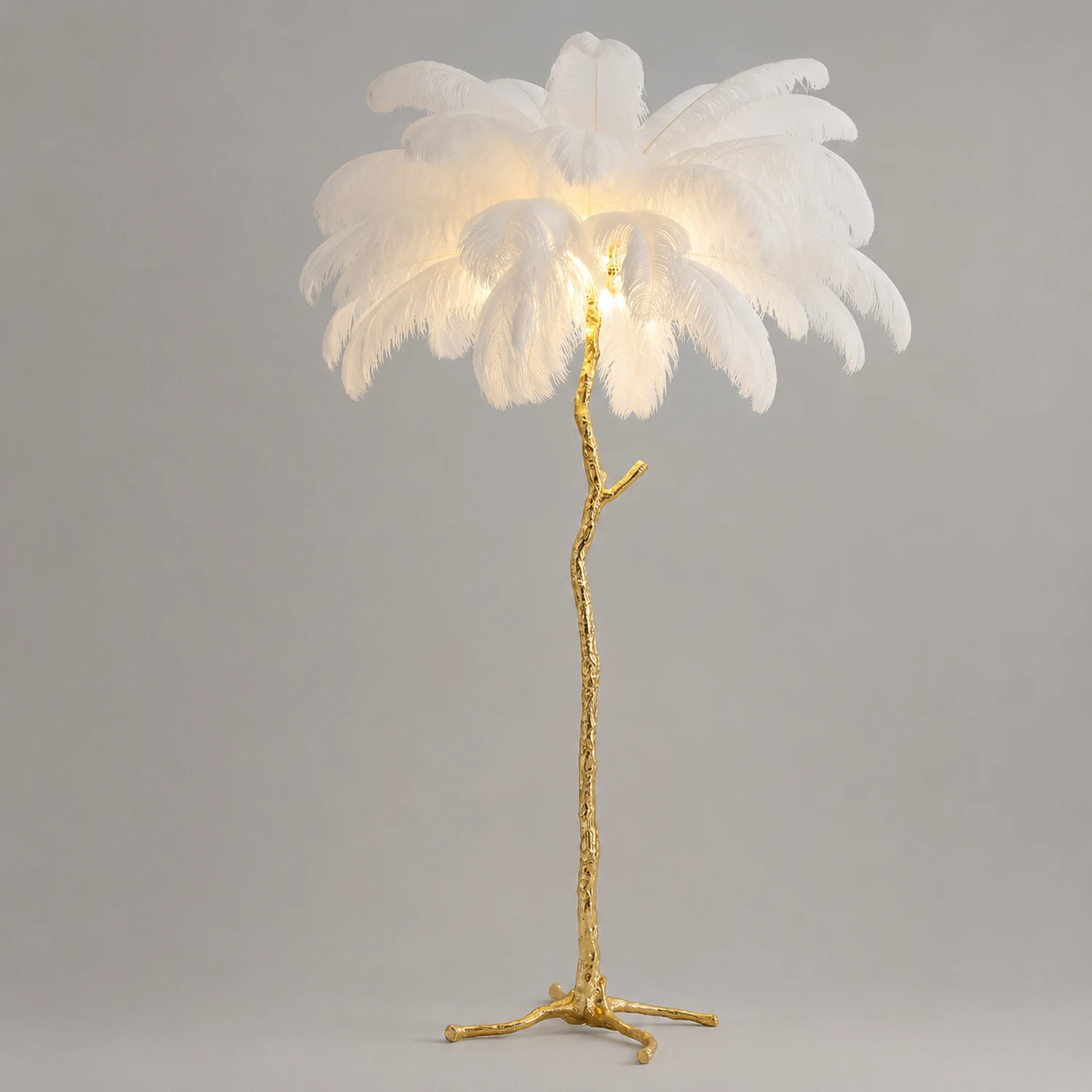 O'Moore Nordic Luxury Unique Ostrich Feather Floor Lamp/Table Lamp - Lumpaz