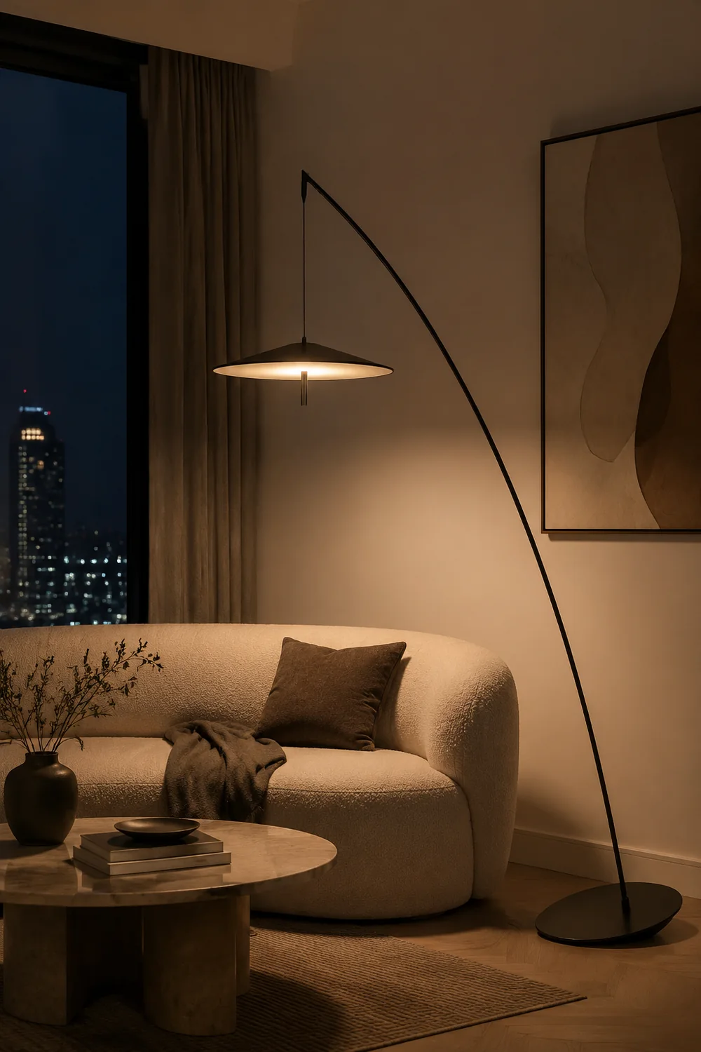 Salgado Frisbee Fishing Rod Floor Lamp, Living Room - Lumpaz