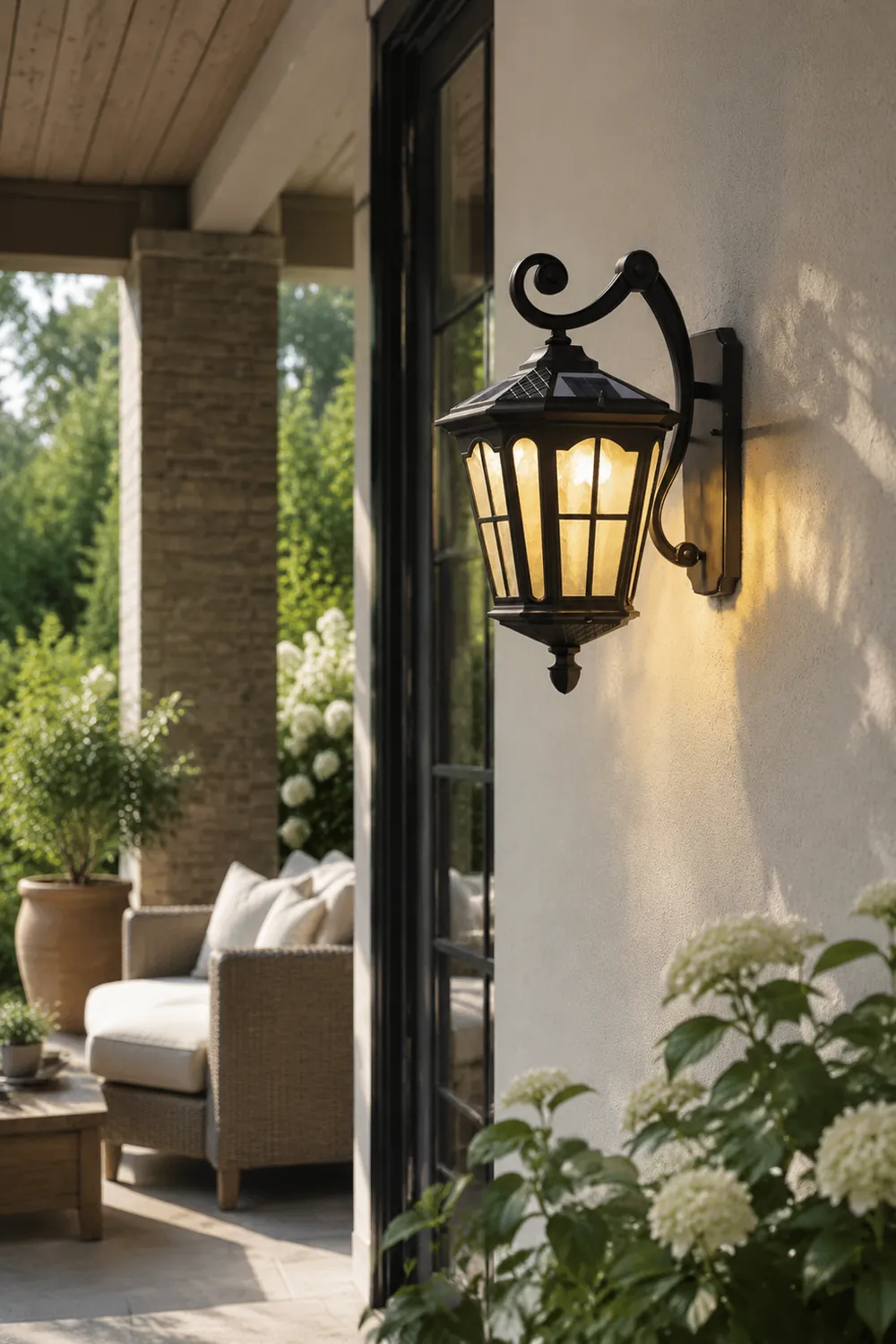 Retro Waterproof LED Aluminum Black Vintage Solar Outdoor Wall Light - Lumpaz