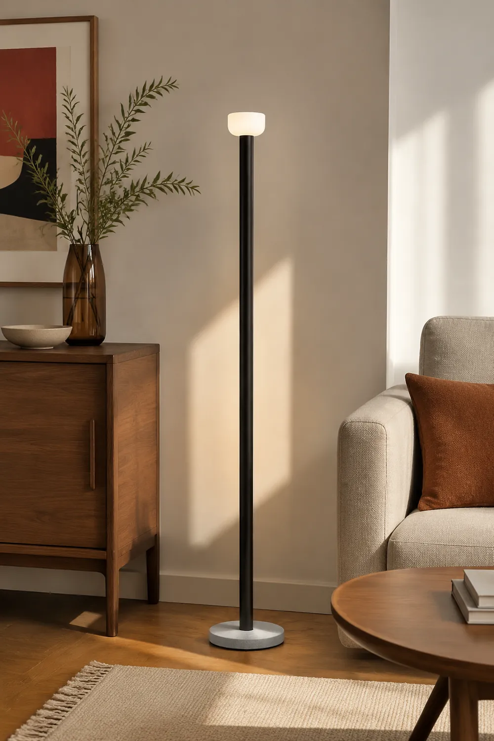 Avi Floor Lamp Nordic/Minimalist Metal, Black/White/Red/Yellow, Dining Room - Lumpaz
