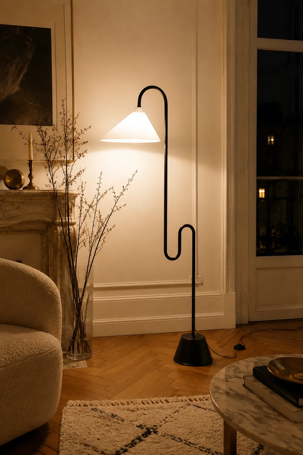 Salgado Postmodern Metal Curved Floor Lamp - Lumpaz
