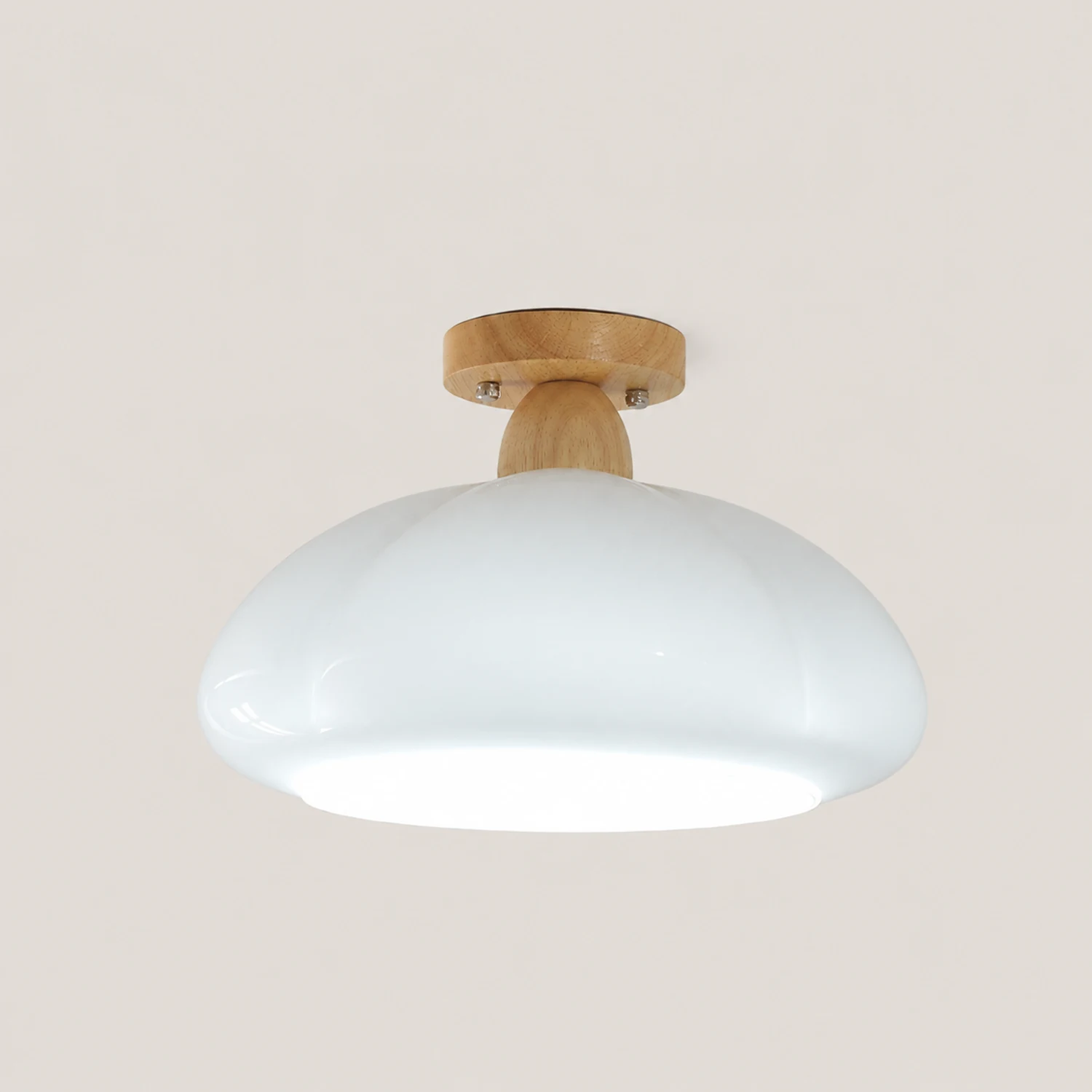 Hailie Modern LED Pumpkin Creativity Ceiling Light Glass Wood Aisle/Hallway/Bedroom/Living Room - Lumpaz