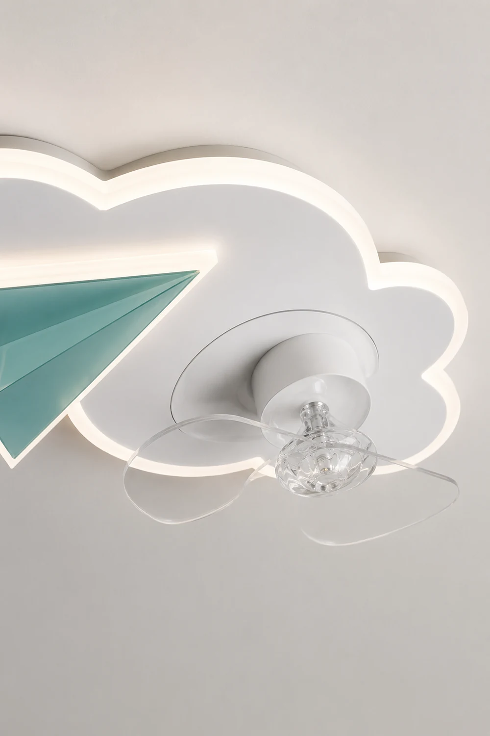 Minori Cloud & Plane Ceiling Fan With Light, 2 Colors, L 20.8''/22.8" - Lumpaz