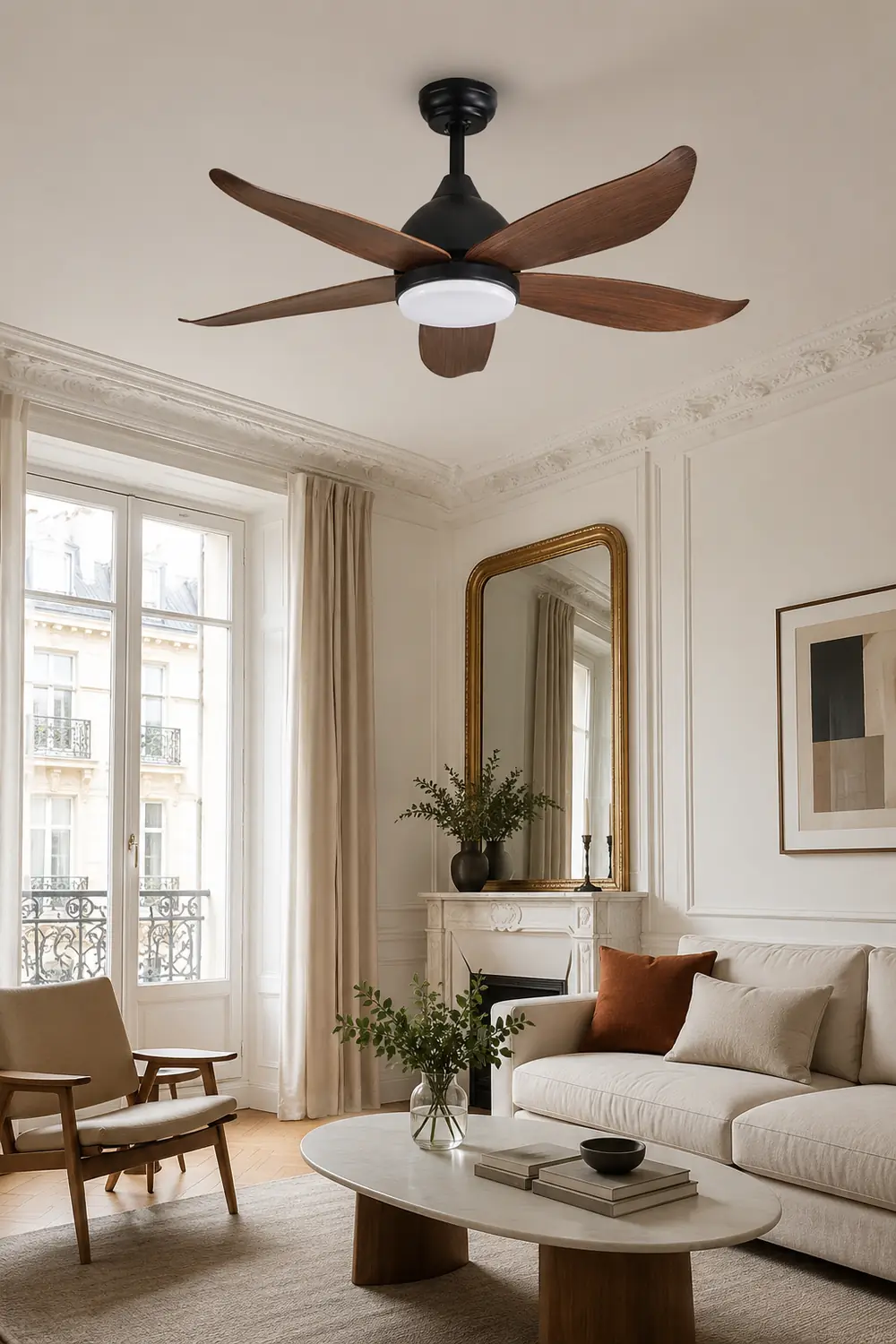Haydn 5-Blade Modern Black DC Ceiling Fan with Light, 47'' - Lumpaz