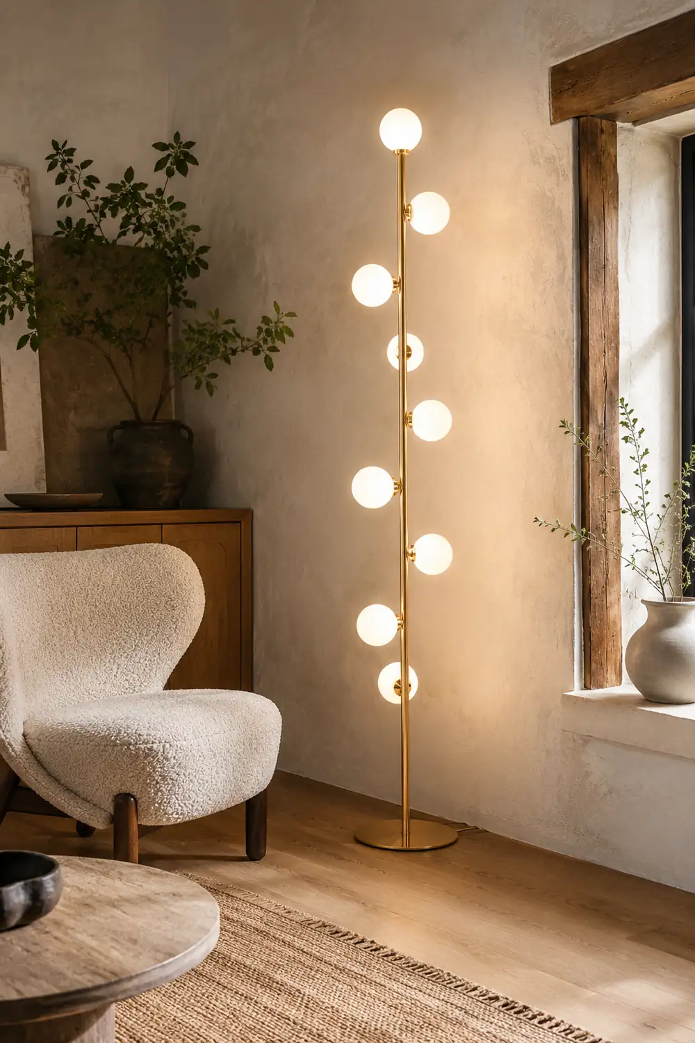 Valentina Globe Glass Slim Floor Lamp, Living Room - Lumpaz