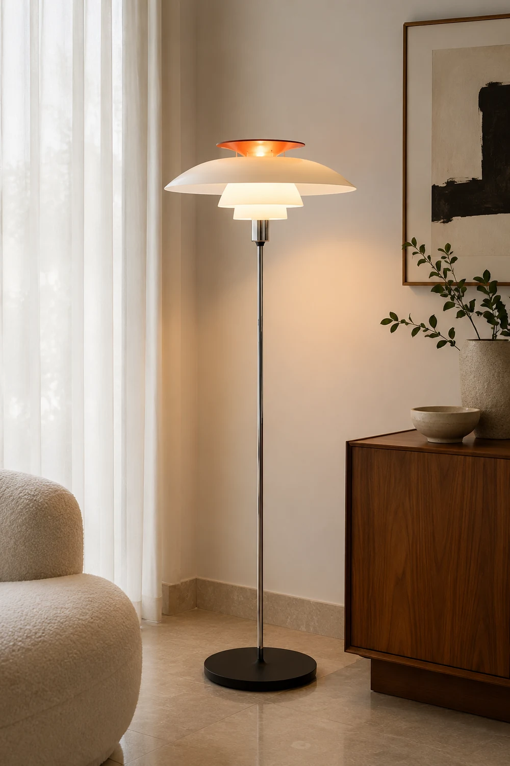 Salgado Modern Flying Saucer Metal Acrylic Floor Lamp - Lumpaz