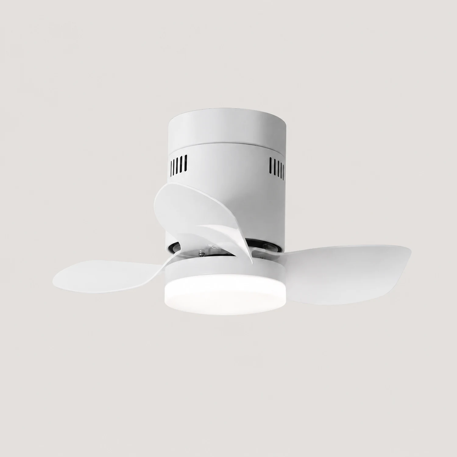 Walters 3-Blade White Ceiling Fan with Light, 2 Color, DIA 23.6'' - Lumpaz