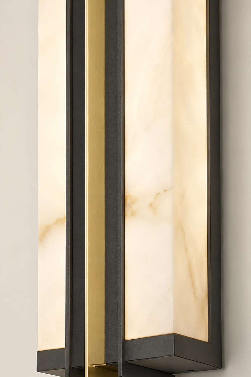 Modern Black LED Indoor/Outdoor Wall Lights with Resin Marble Shade - Lumpaz