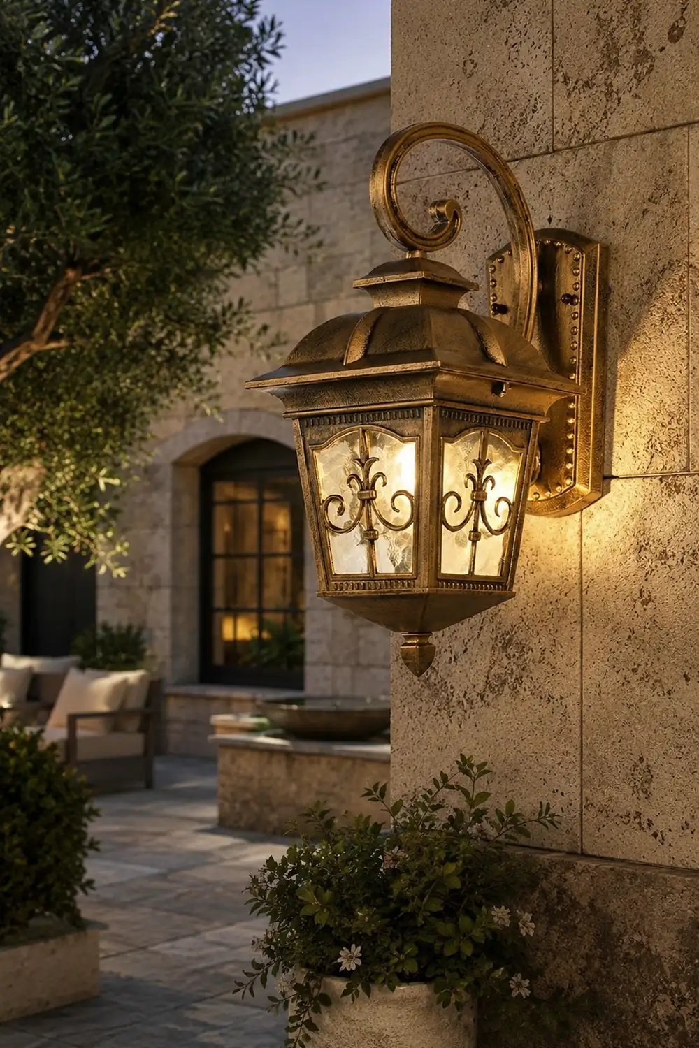 Waterproof Retro Elegant LED Glass European Style Outdoor Wall Lights - Lumpaz