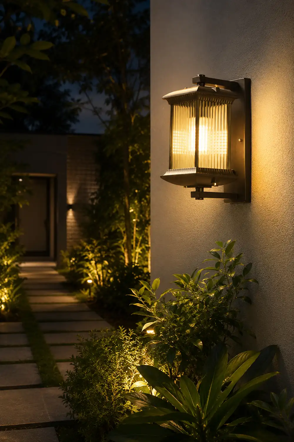 Outdoor Waterproof Creative Glass Shade Brown Retro Exterior Wall Lights - Lumpaz