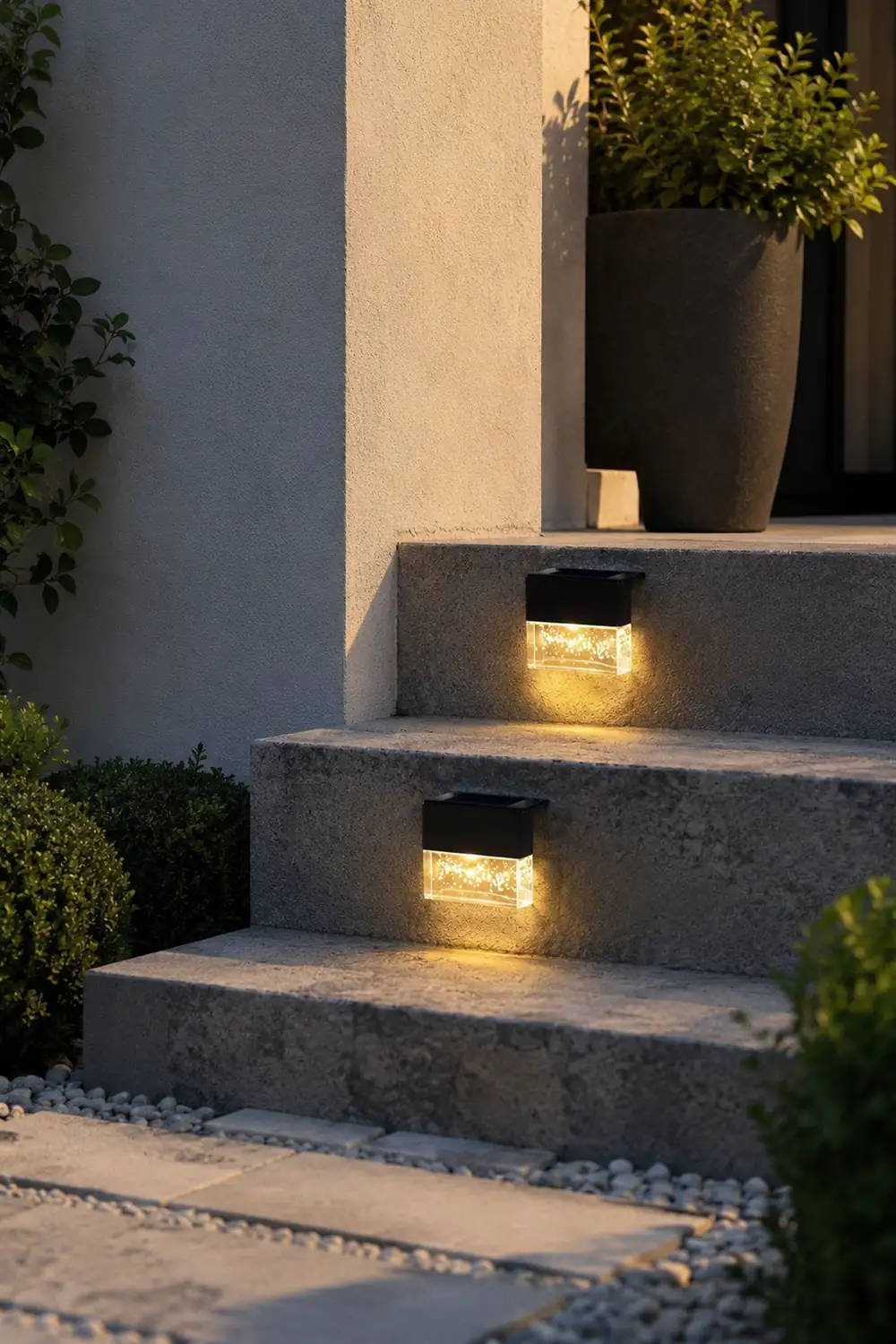 2PCS Solar Sunset Fence Lights RGB LED Outdoor Acrylic Bubbles Step Deck Light - Lumpaz