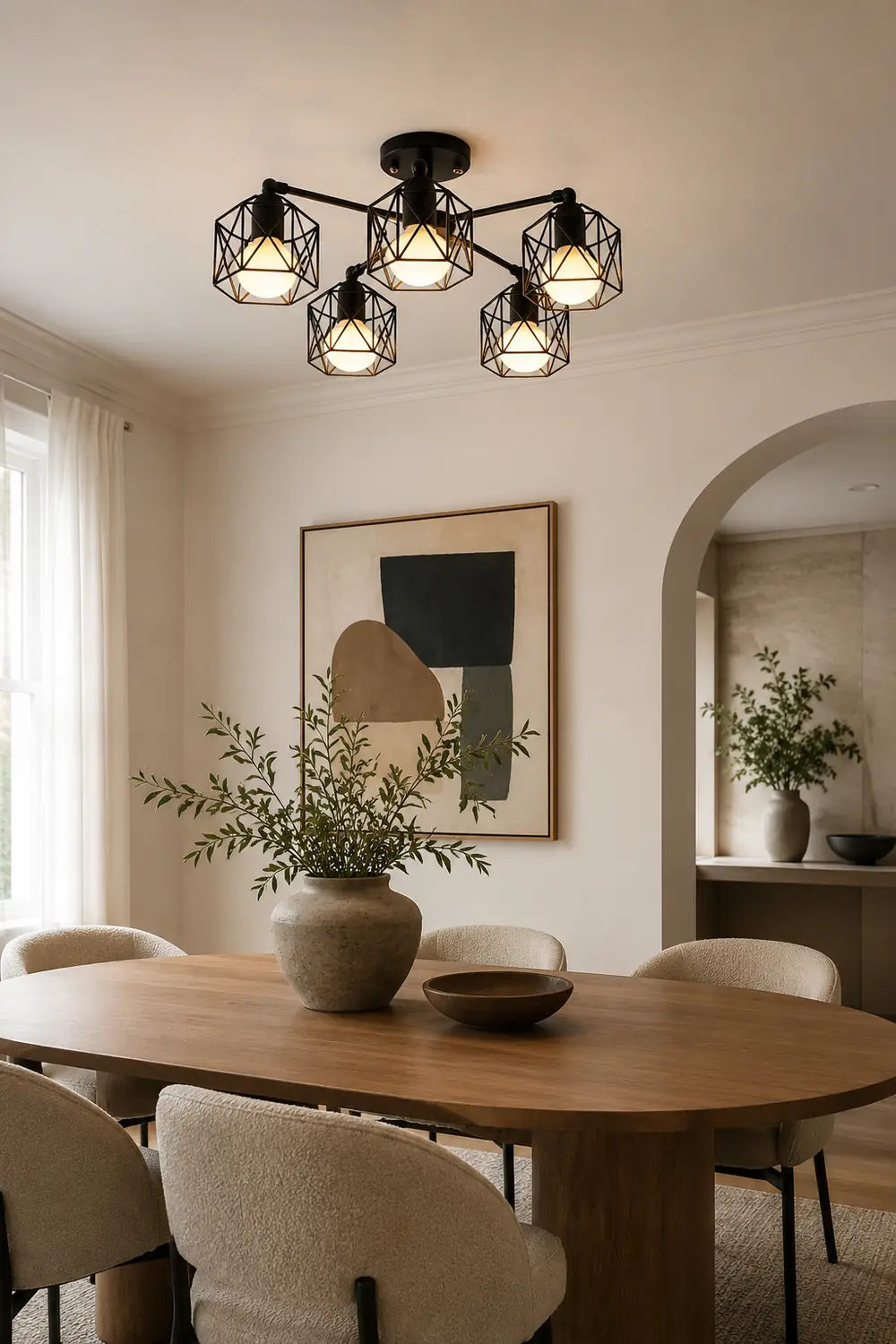 Herbert Black Semi-Flush Mount Ceiling Light - Lumpaz