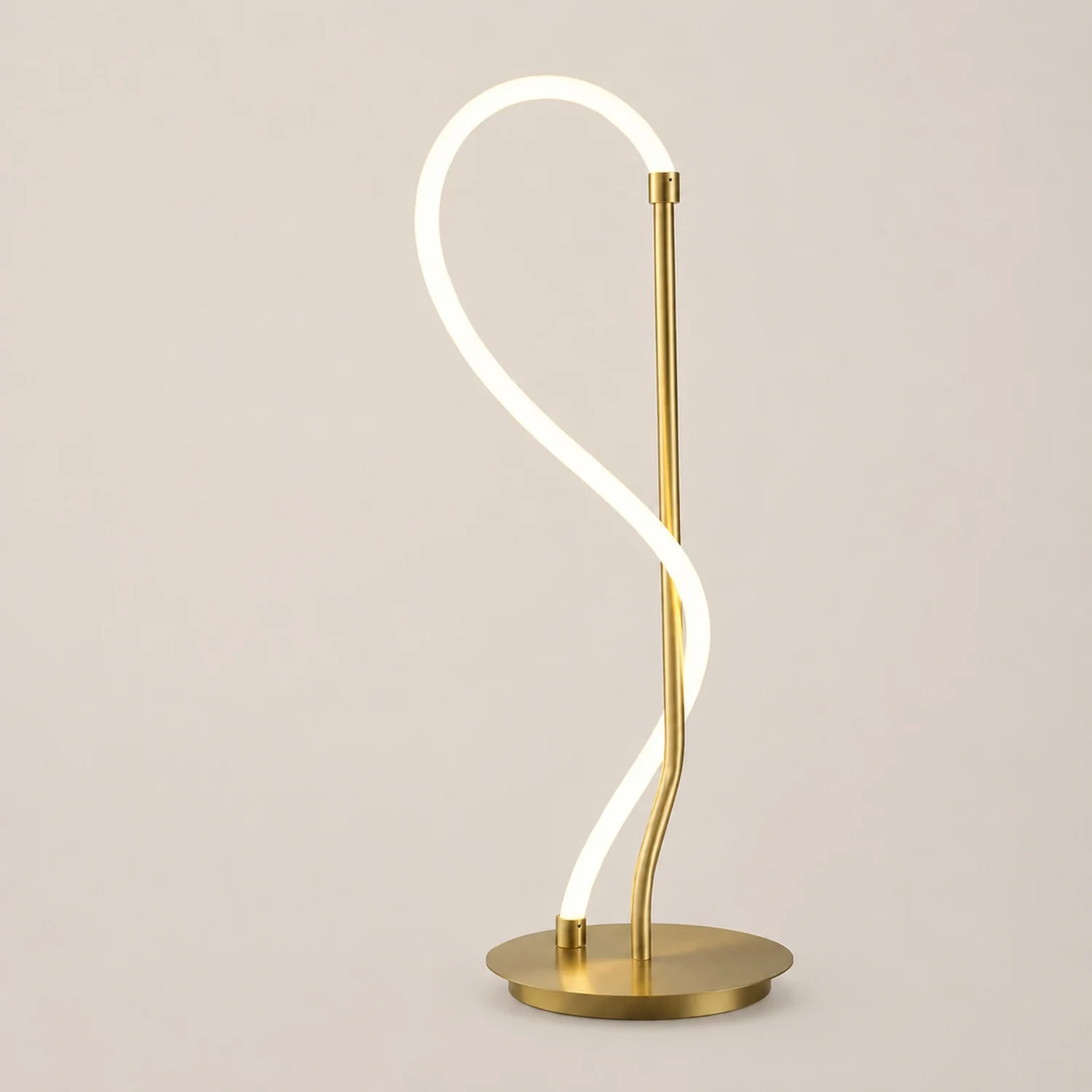Modern Minimalis Linear Floor Lamp/Table, Brass - Lumpaz