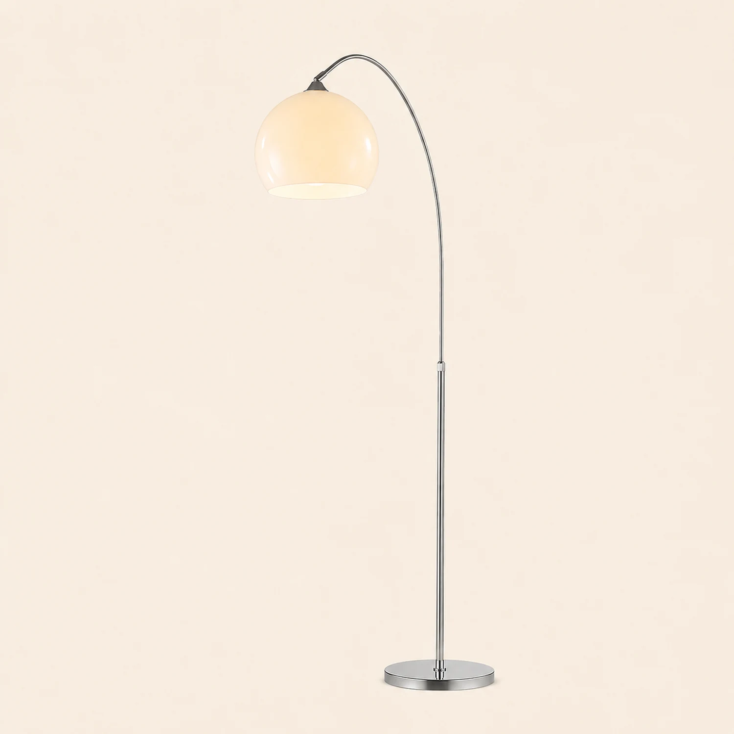 Salgado Floor Arc Lamp, Tall Floor Light, Modern, Orange/ White - Lumpaz