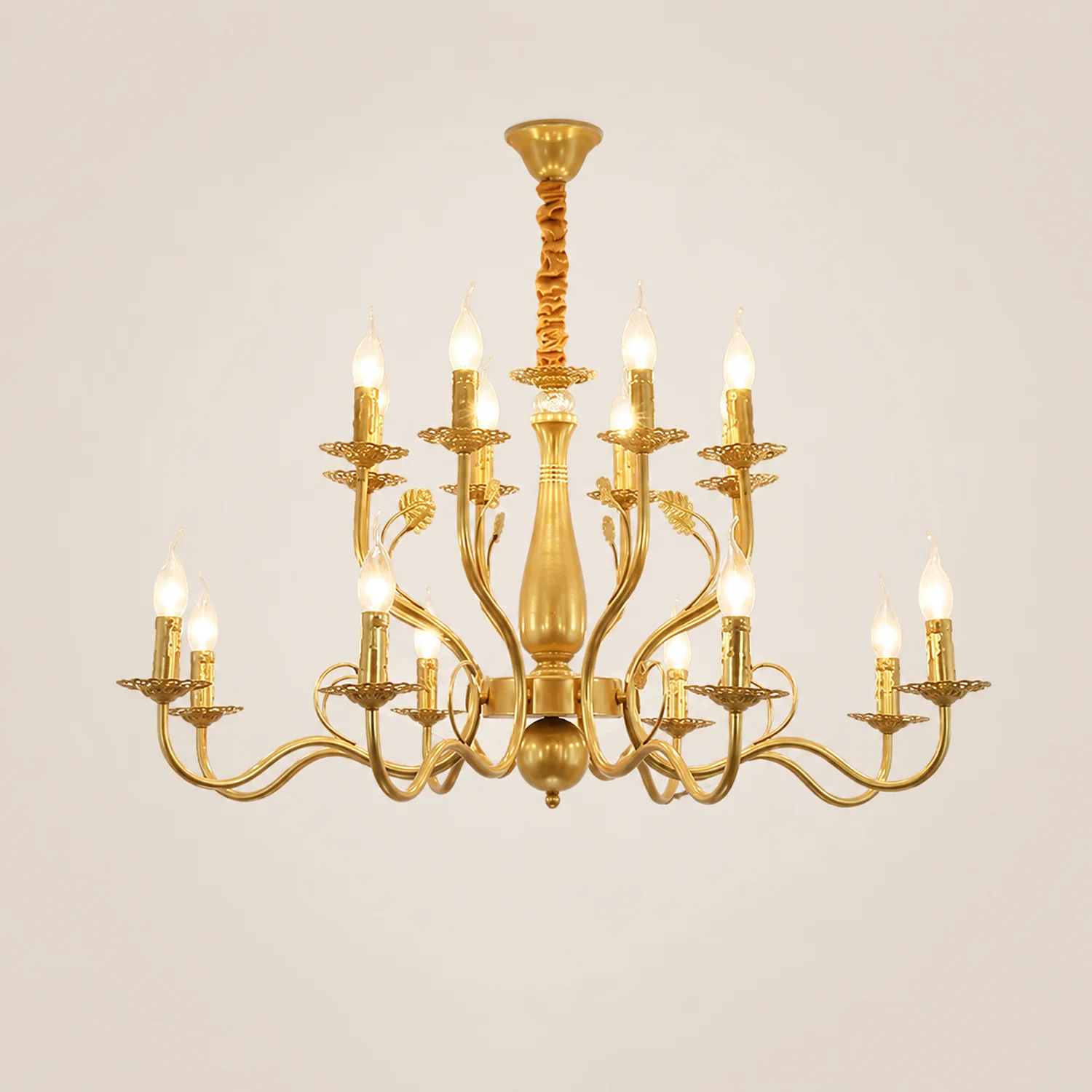 Marilyn Antique Candle Crystal/Metal Chandelier, Black/Gold - Lumpaz