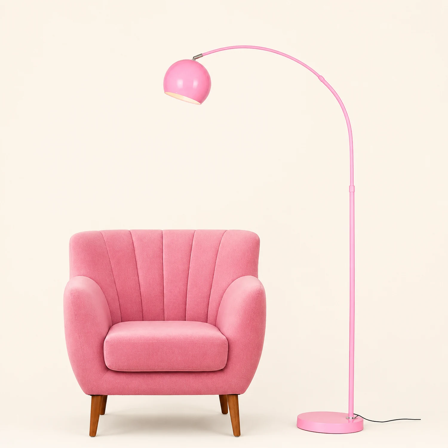 Macaron Modern Fishing 1 Light Arc Floor Lamp Metal - Lumpaz