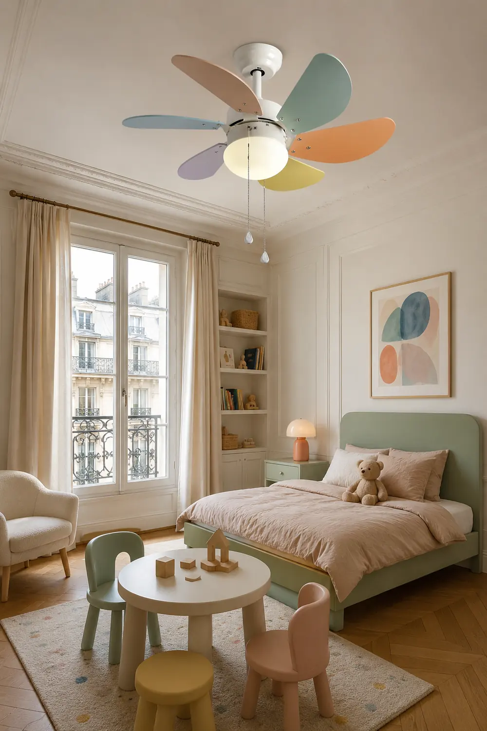 Morandi Colorful 5-Blade Ceiling Fan Light, DIA42.13'' - Lumpaz