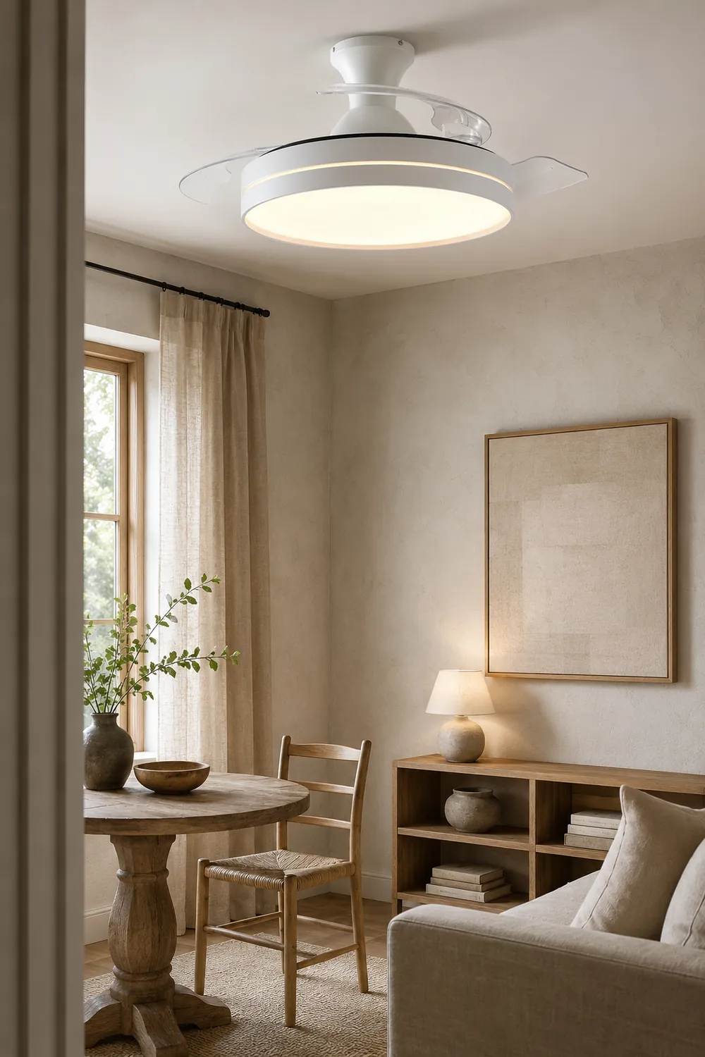 Morandi Ceiling Fan with Light, 4 Color, DIA 35.8"/42.1" - Lumpaz