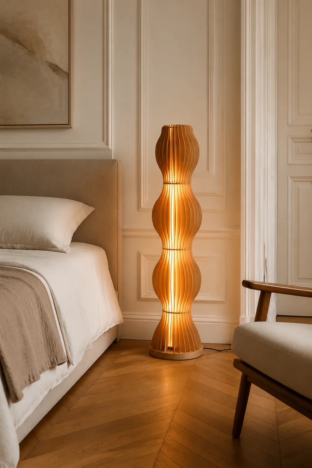 Ozawa Floor Lamp Unique Modern, Wooden Creative - Lumpaz