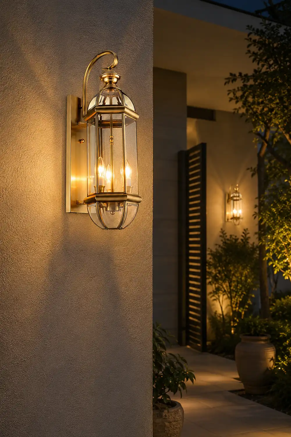 Retro Creative Copper Glass European Style Outdoor Wall Lights Exterior Lamp - Lumpaz