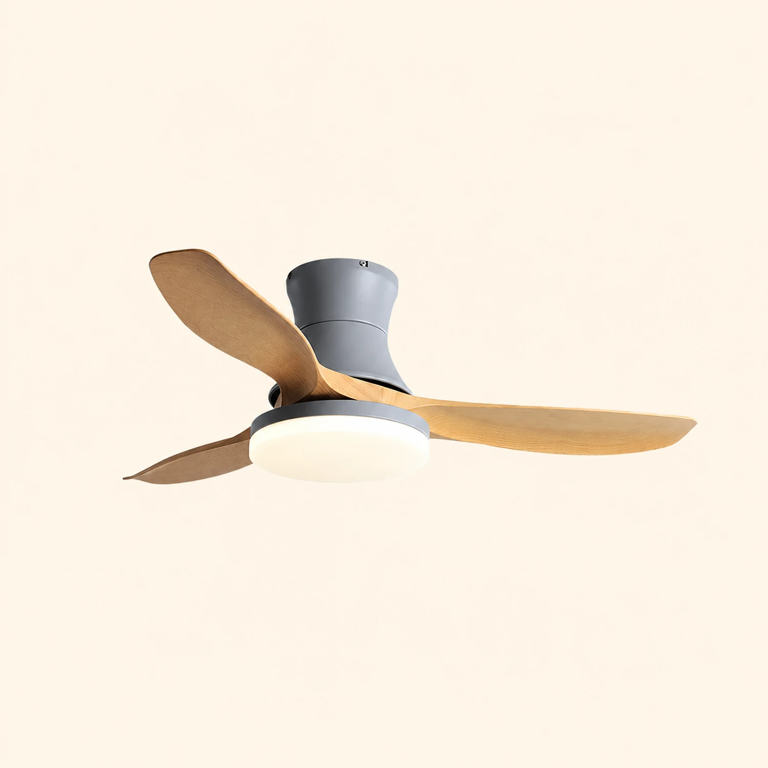 Haydn 3-Blade DC Ceiling Fan with Light, Black & Gray, Summer, 52'' - Lumpaz