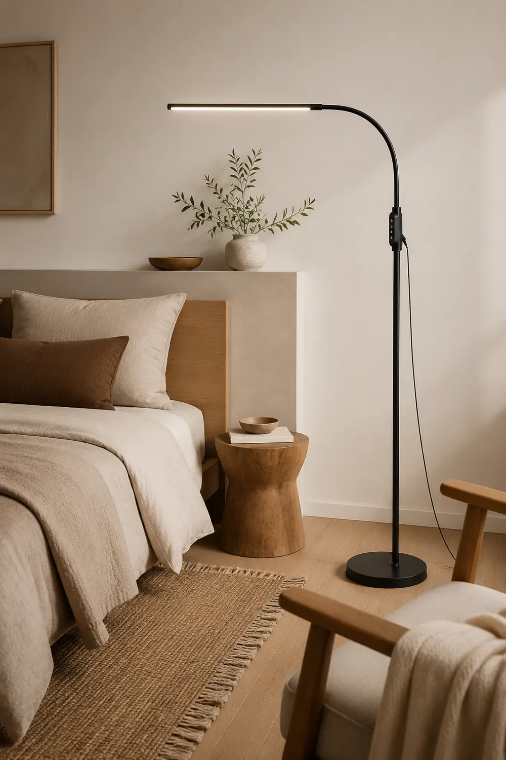 Eryn Floor Lamp Bendable/Adjustable Modern, Metal, Black, Reading - Lumpaz