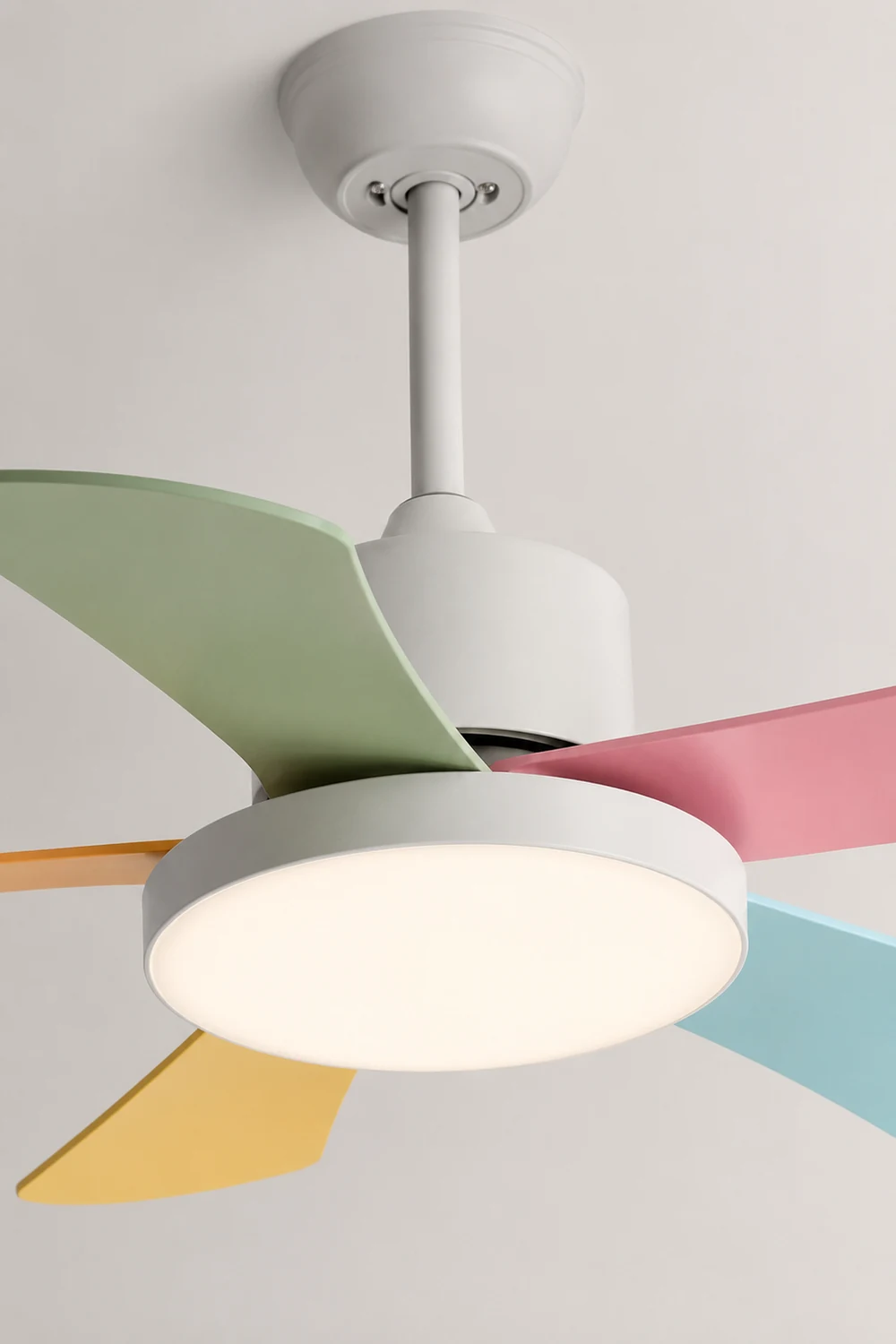 Morandi 5-Blade DC Colorful Ceiling Fan with Light, Summer, 41'' - Lumpaz
