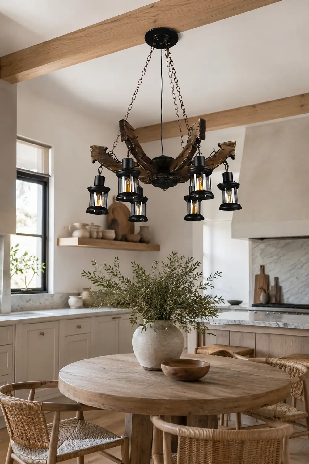 Austin Pendant Light Mid Century/Modern, Metal/Wood, Dining Room - Lumpaz