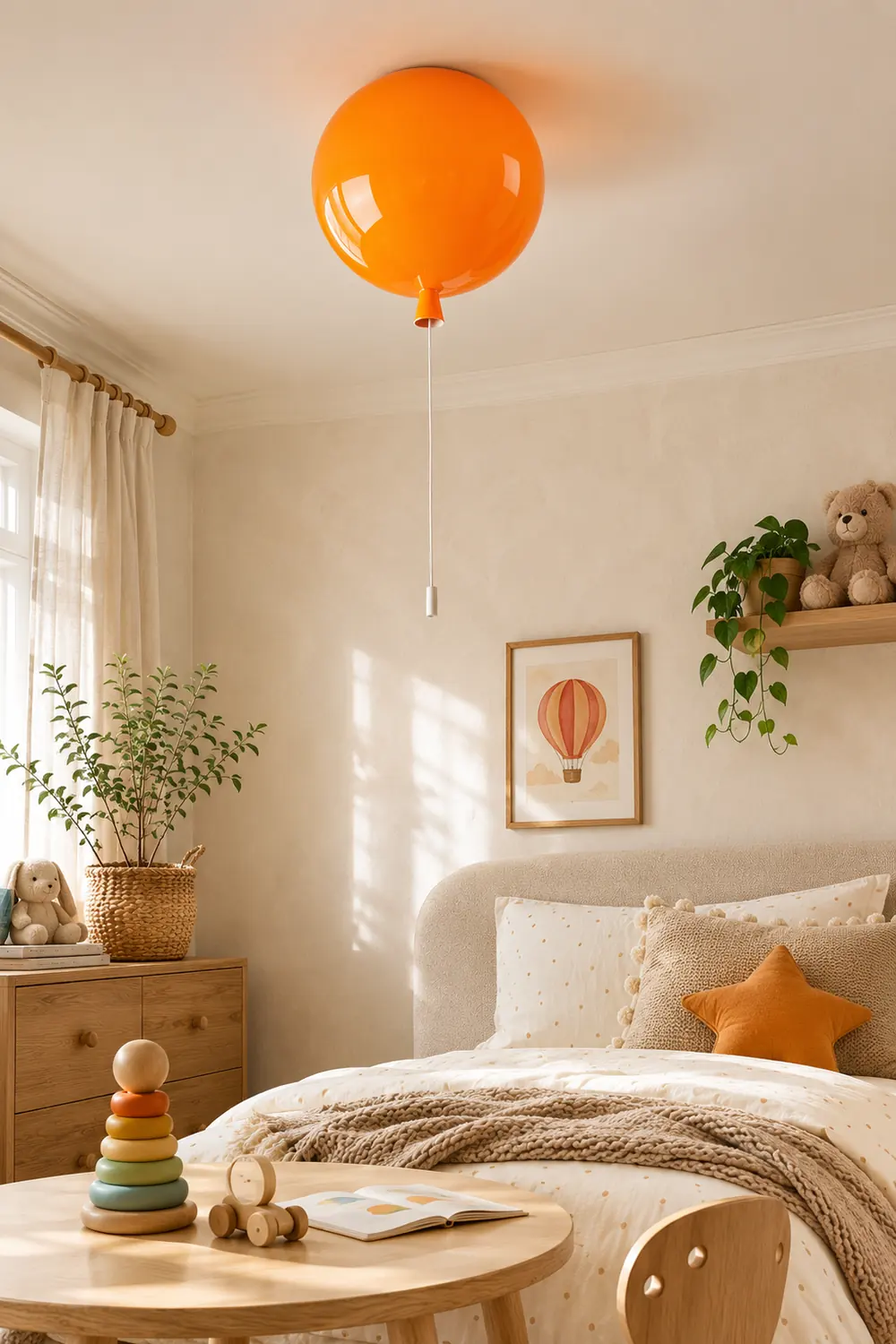 Fateh Glossiness Ceiling Light Balloon Flush Mount Ceiling Light, Bedroom - Lumpaz