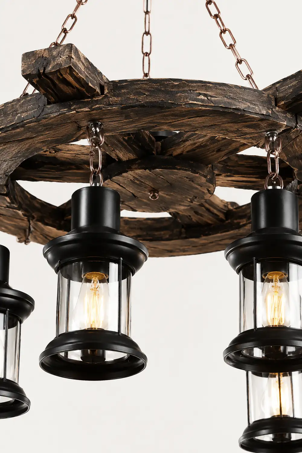 Austin Pendant Light, Wood & Metal, 31" - Lumpaz