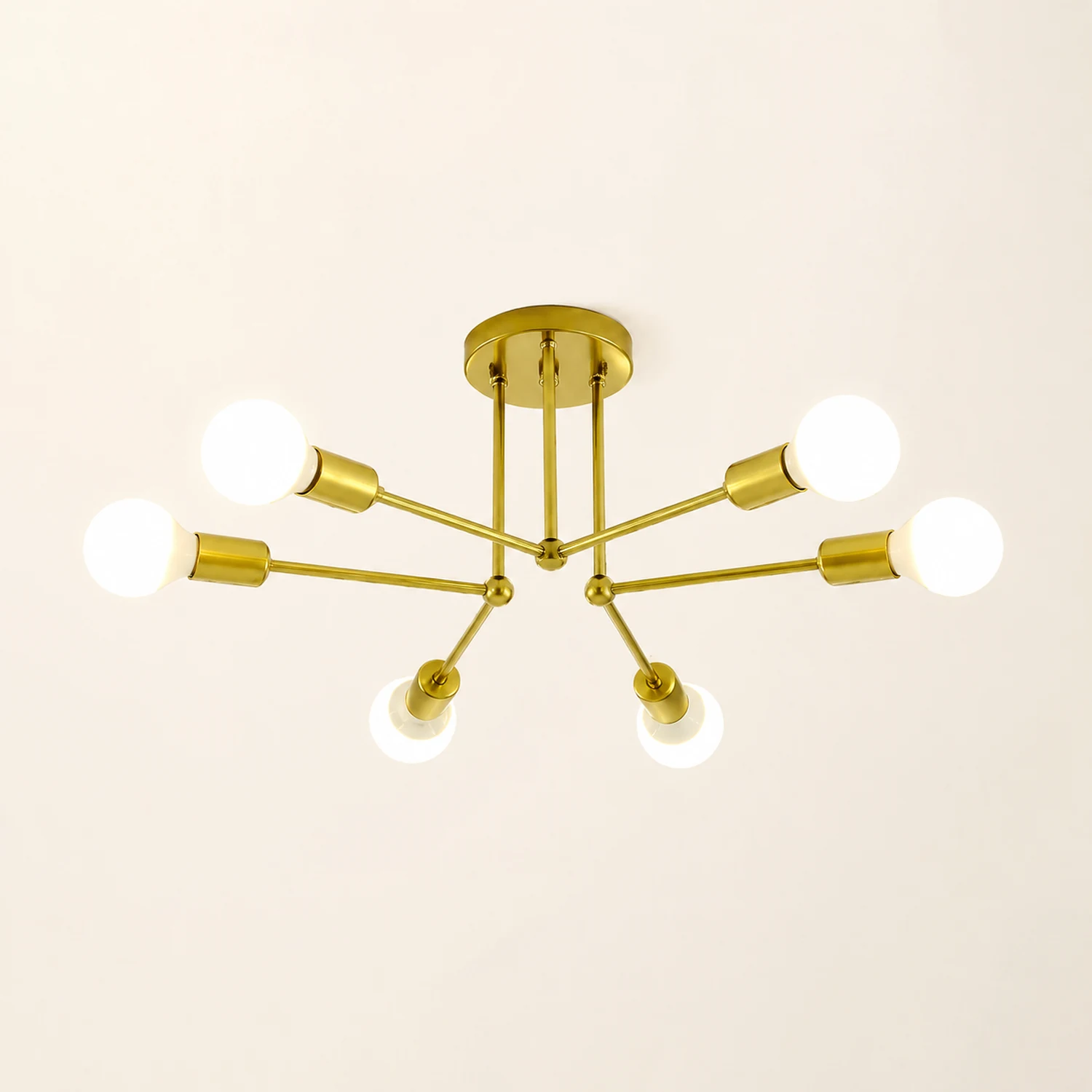 Valentina Flush Mount Ceiling Lights Linear Industrial, Metal/Glass, Bedroom - Lumpaz