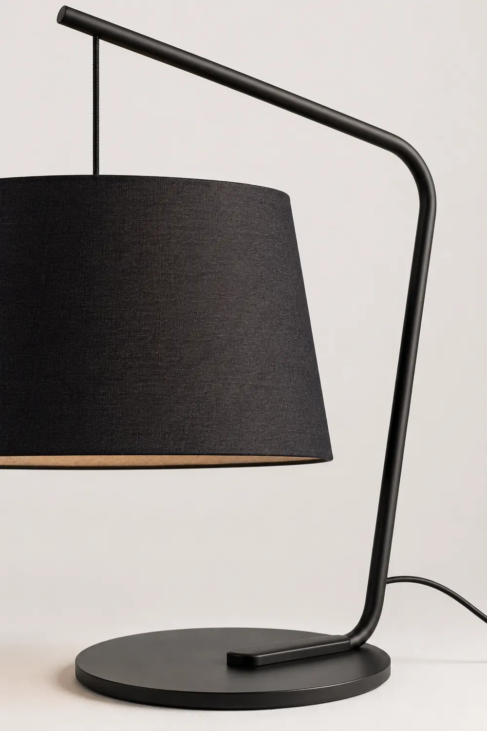 Salgado Black Floor Lamp 3 Color Temperature Switchable, Artificial Fabric & Metal - Lumpaz