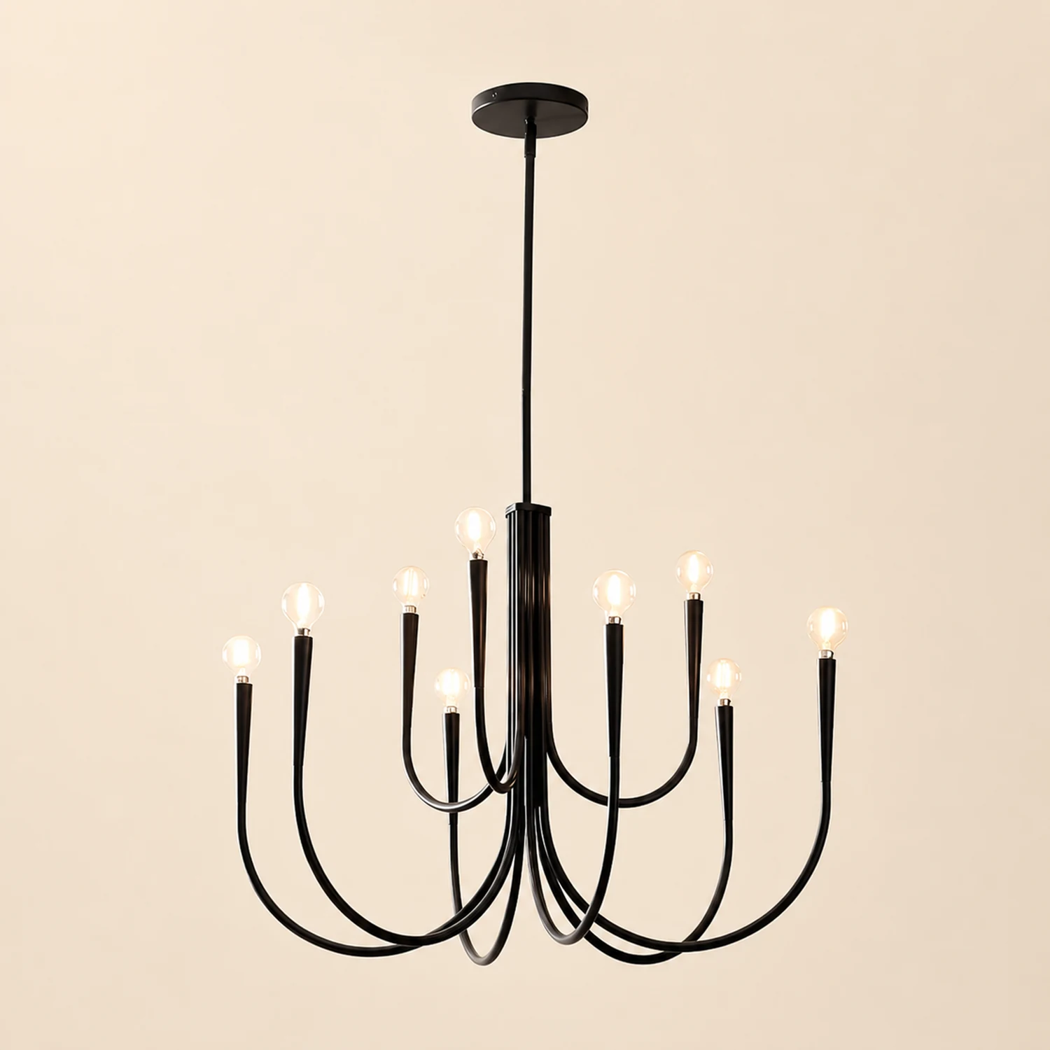 Hailie Modern Minimalist Chandelier Dinning Room, Black/Gold - Lumpaz