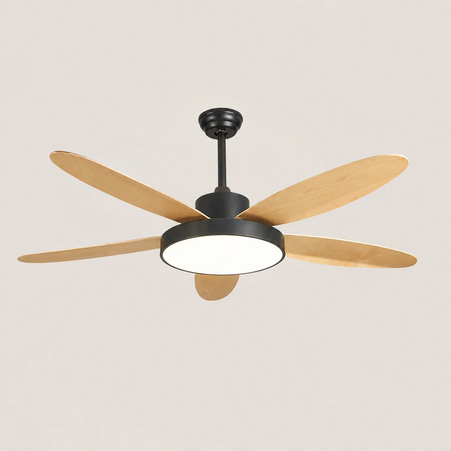 Haydn 5-Blade White & Black  DC Ceiling Fan with Light, Summer, 47.2''/51.2''/55.1'' - Lumpaz
