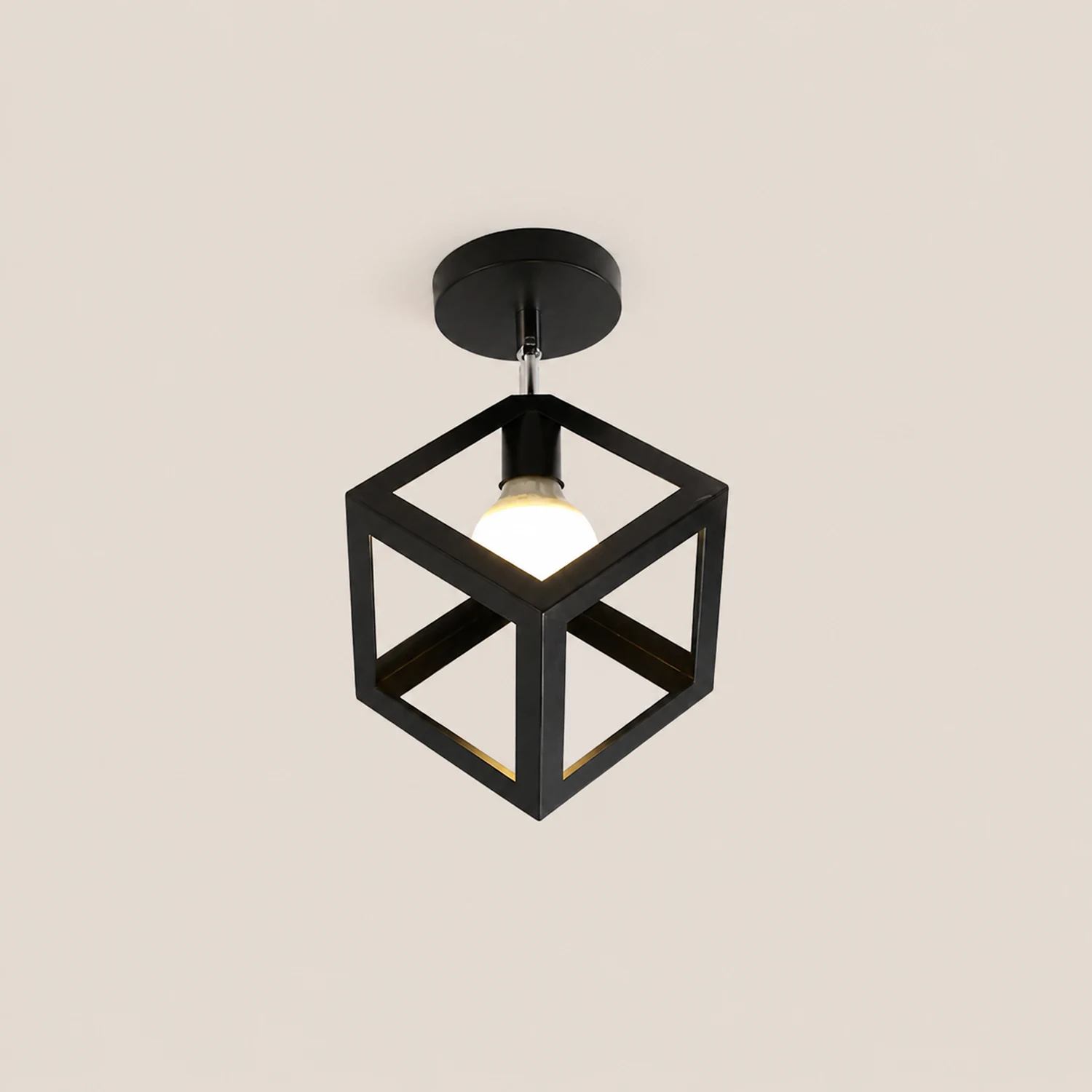 Herbert Modern Nordic Metal LED Flush Mount Ceiling Light, Black/White - Lumpaz