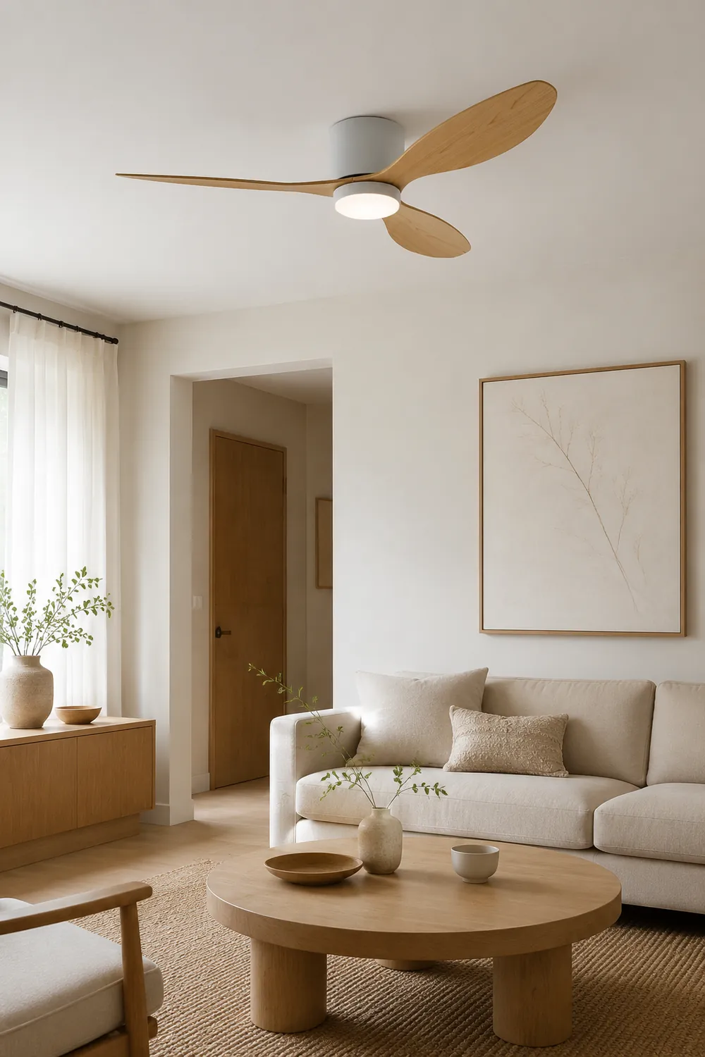 Walters Minimalist 3-Blade DC Ceiling Fan with Light, Black & White - Lumpaz
