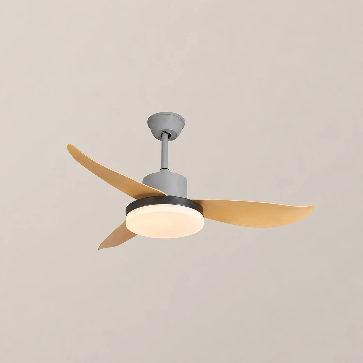 Haydn 3-Blade DC Ceiling Fan with Light, Metal & Acrylic, 37.4''/44.09'' - Lumpaz