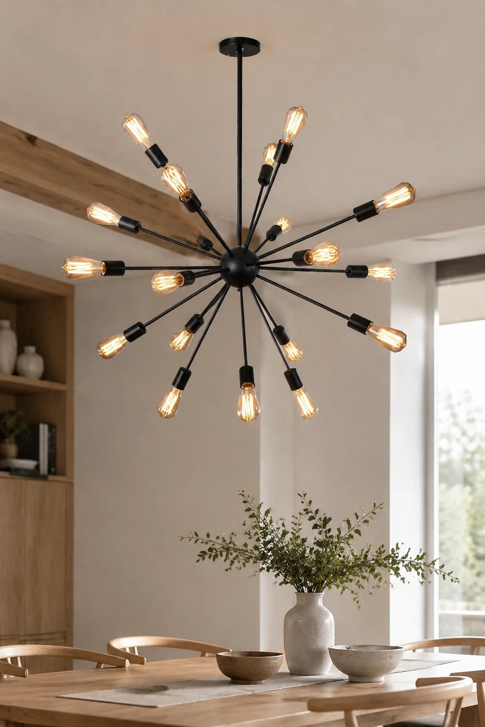 Alessio Industrial Chandelier Black Restaurant Dining Room Metal - Lumpaz