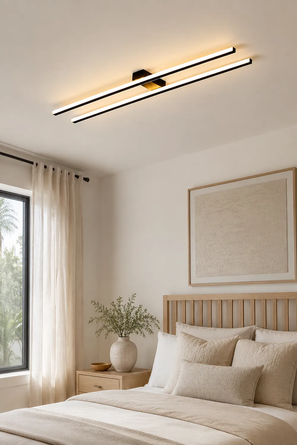 Edge Modern Minimalist LED Flush Mount Ceiling Light Bedroom - Lumpaz