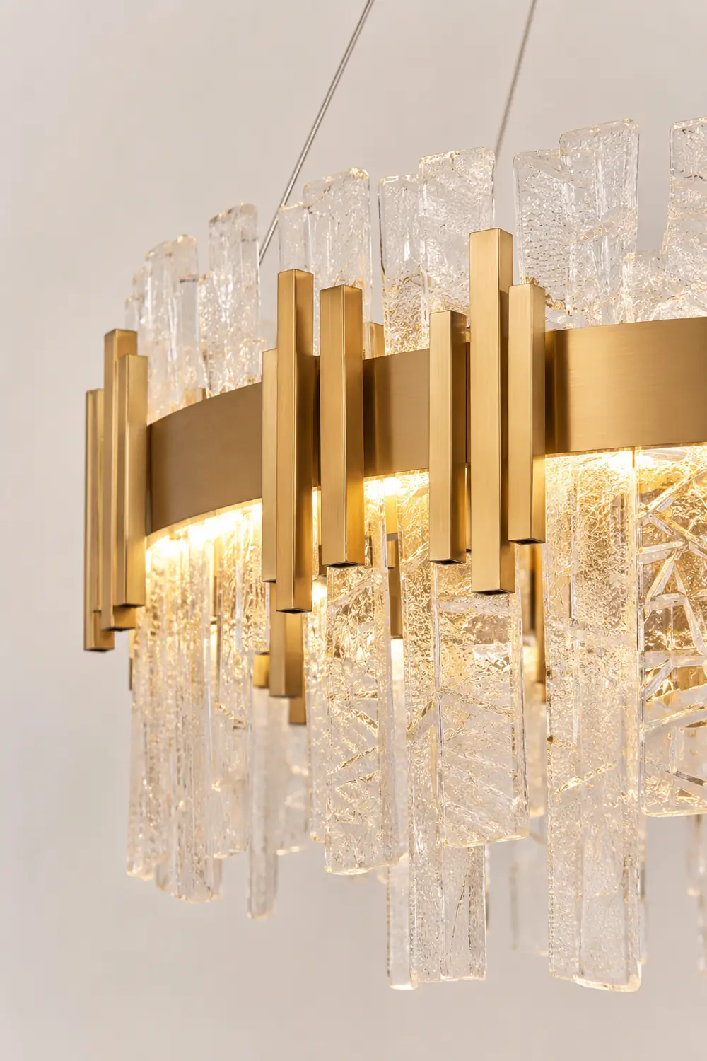 Marilyn Mid Century Iron & Glass Chandelier Circle - Lumpaz