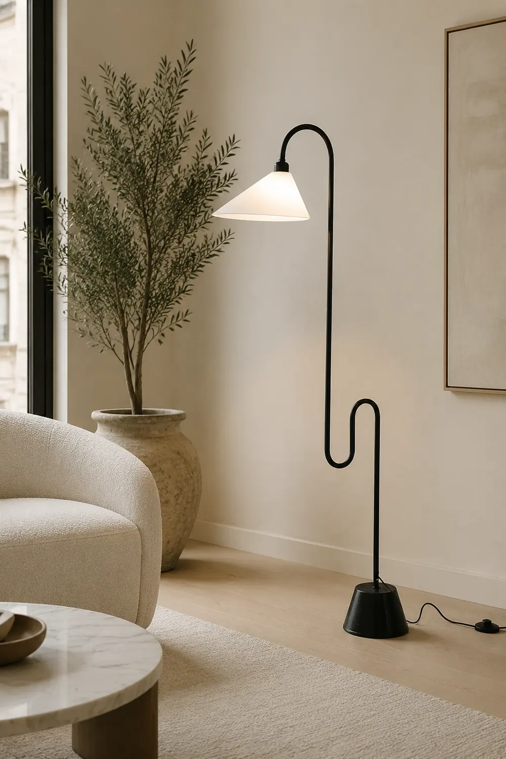 Salgado Postmodern Metal Curved Floor Lamp - Lumpaz