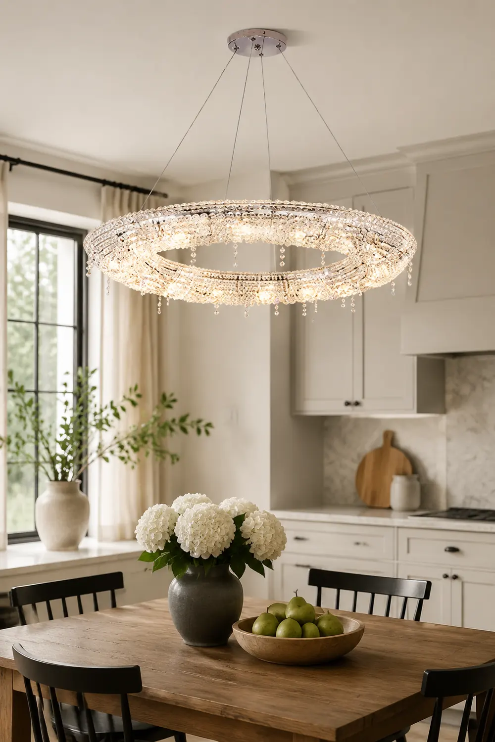 Kristy Luxury Round Crystal Pendant Light for Living Room/Dining Room - Lumpaz