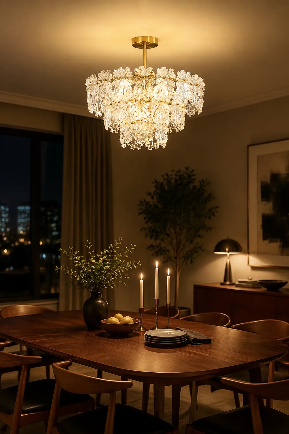Marilyn Elegant Gold Pendant Light 3 Rings, Metal/Glass - Lumpaz