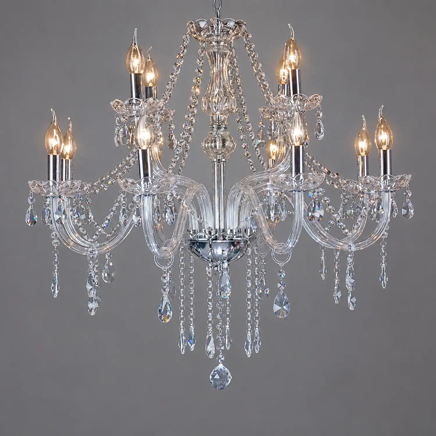 Silva Luxury Candlestick Crystal Chandelier, Clear - Lumpaz