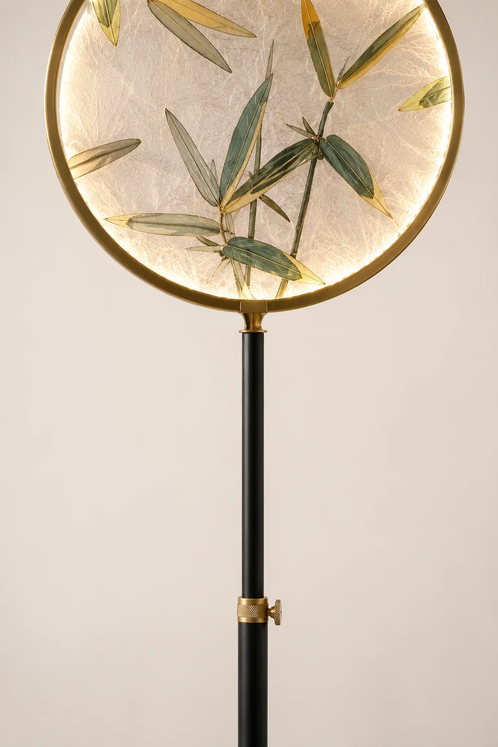 Jade Zen Artistic Circle Floor Lamp, Metal/Glass - Lumpaz