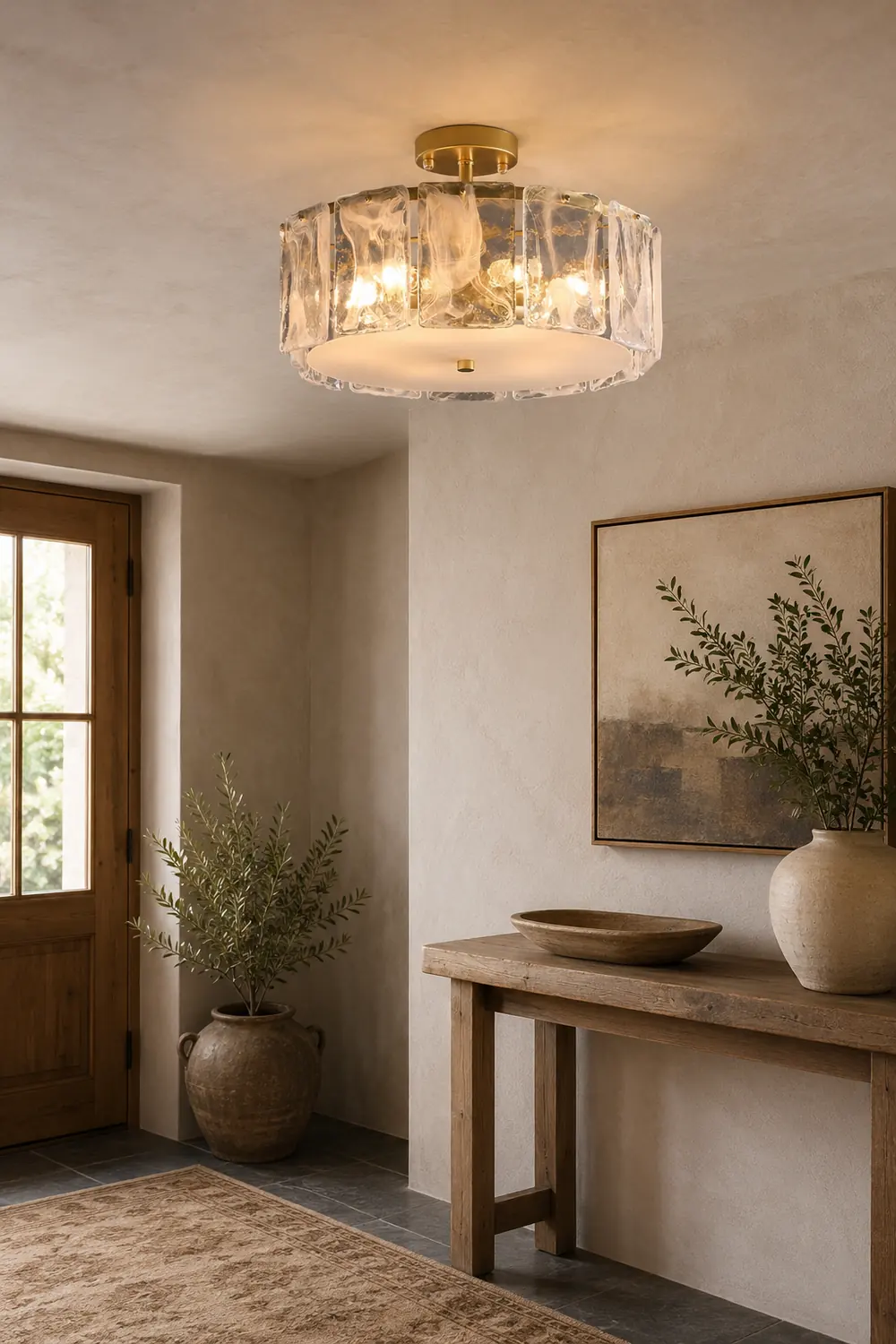 Kirsten Modern Glass Flush Mount Ceiling Light - Lumpaz