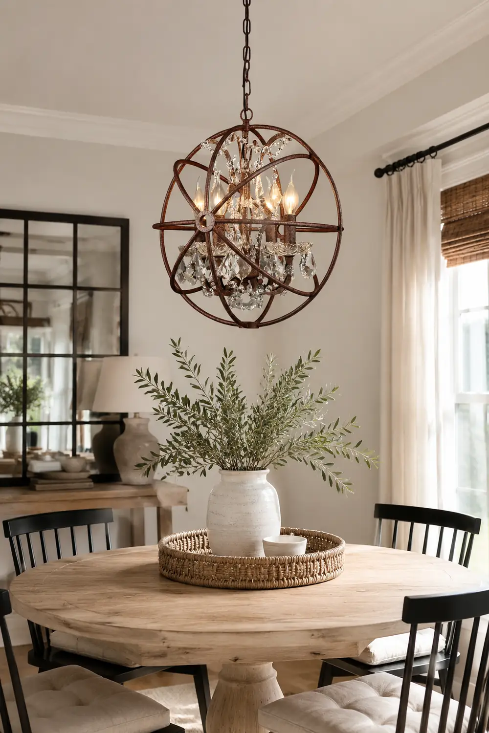 Kristy Rustic Vintage Candle Metal Pendant Light Black/Rust Bedroom - Lumpaz